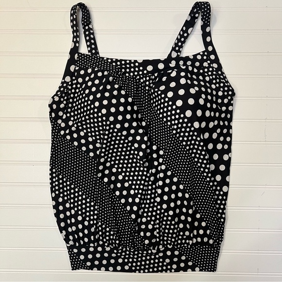 Lands' End Tops - Lands' End Swimsuit Camisole Top Black w/ White Polka Dots Size 18W